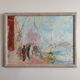 Oil on canvas representing the port of Nantes by J. Levy 20th century