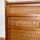 Vintage wooden and rattan chest of drawers