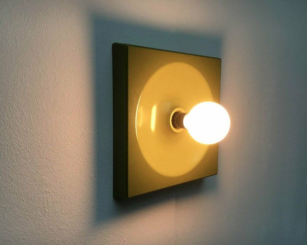 Quadro wall lamps mid-century by Jürgen Lange for Schönbuch, Germany, 1960s, set of 6.