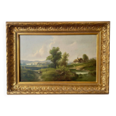 Huile sur toile frederick airy xixᵉ – paysage champêtre