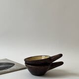 Set of ceres glazed ceramic ramekins, stoneware, france, 1960