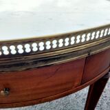Table basse bouillotte ancienne plateau marbre style louis xvi