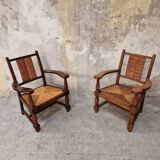 Pair of neo-Basque armchairs