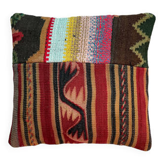 HOUSSE DE COUSSIN VINTAGE KILIM KILIM PATCHWORK, 40 X 40 CM