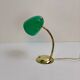 Lampe vintage verte et laiton, 1950