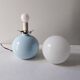 Italian ceramic table lamps with opaline glass shades.