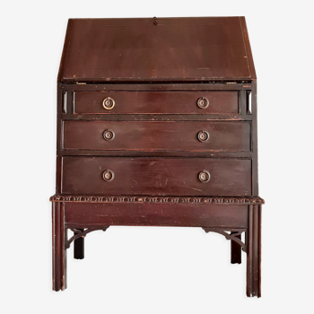 Slope secretary, antique wooden chest of drawers