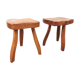 Paire de tabourets tripodes