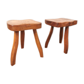 Paire de tabourets tripodes