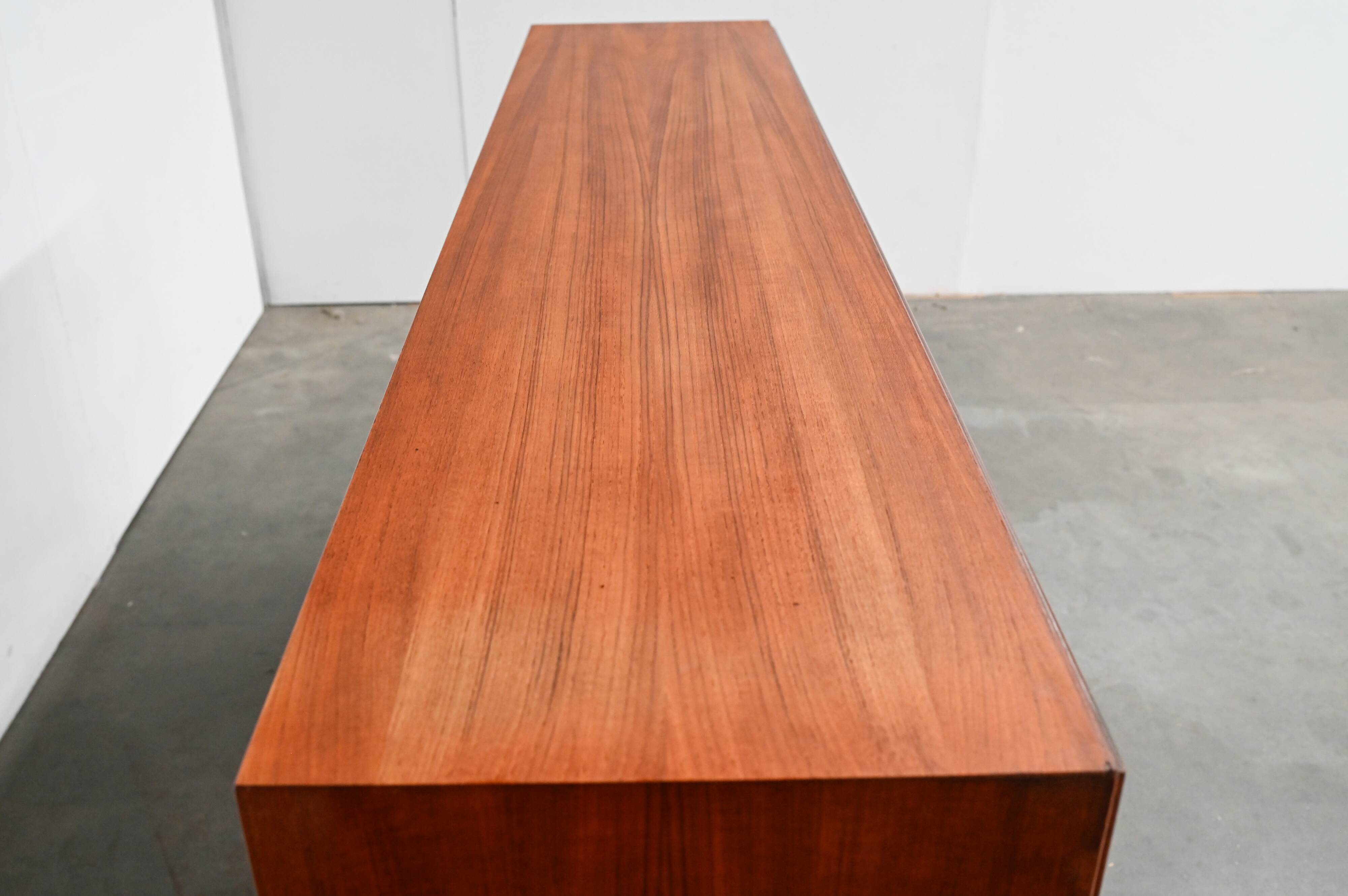 Danish teak enfilade – vintage Scandinavian sideboard 196 cm