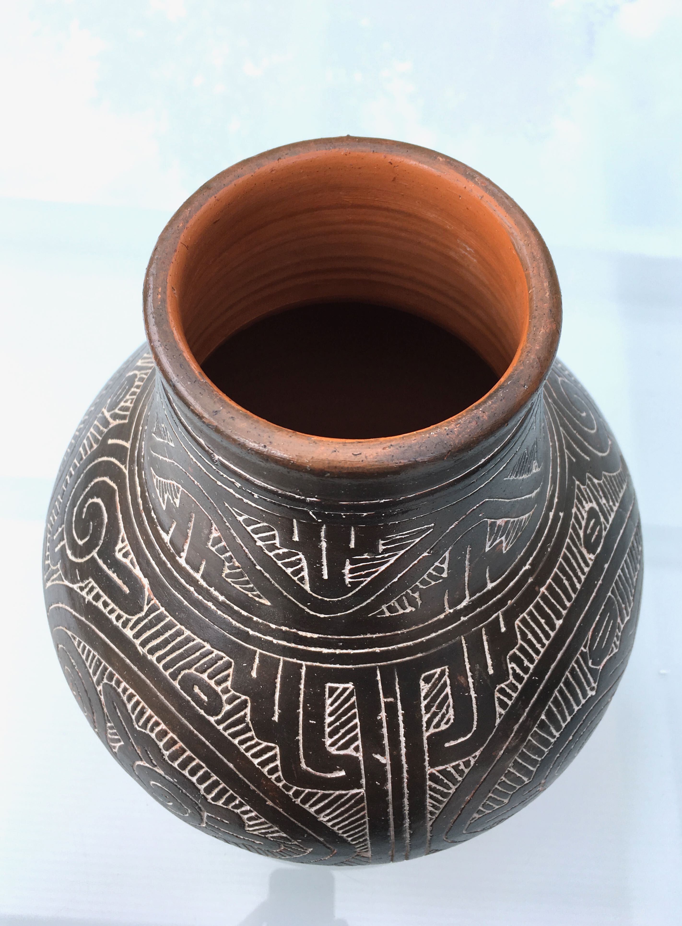 Handmade earthen vase
