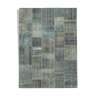 Tapis oriental vintage tissé à la main 174 cm x 240 cm gris patchwork tapis