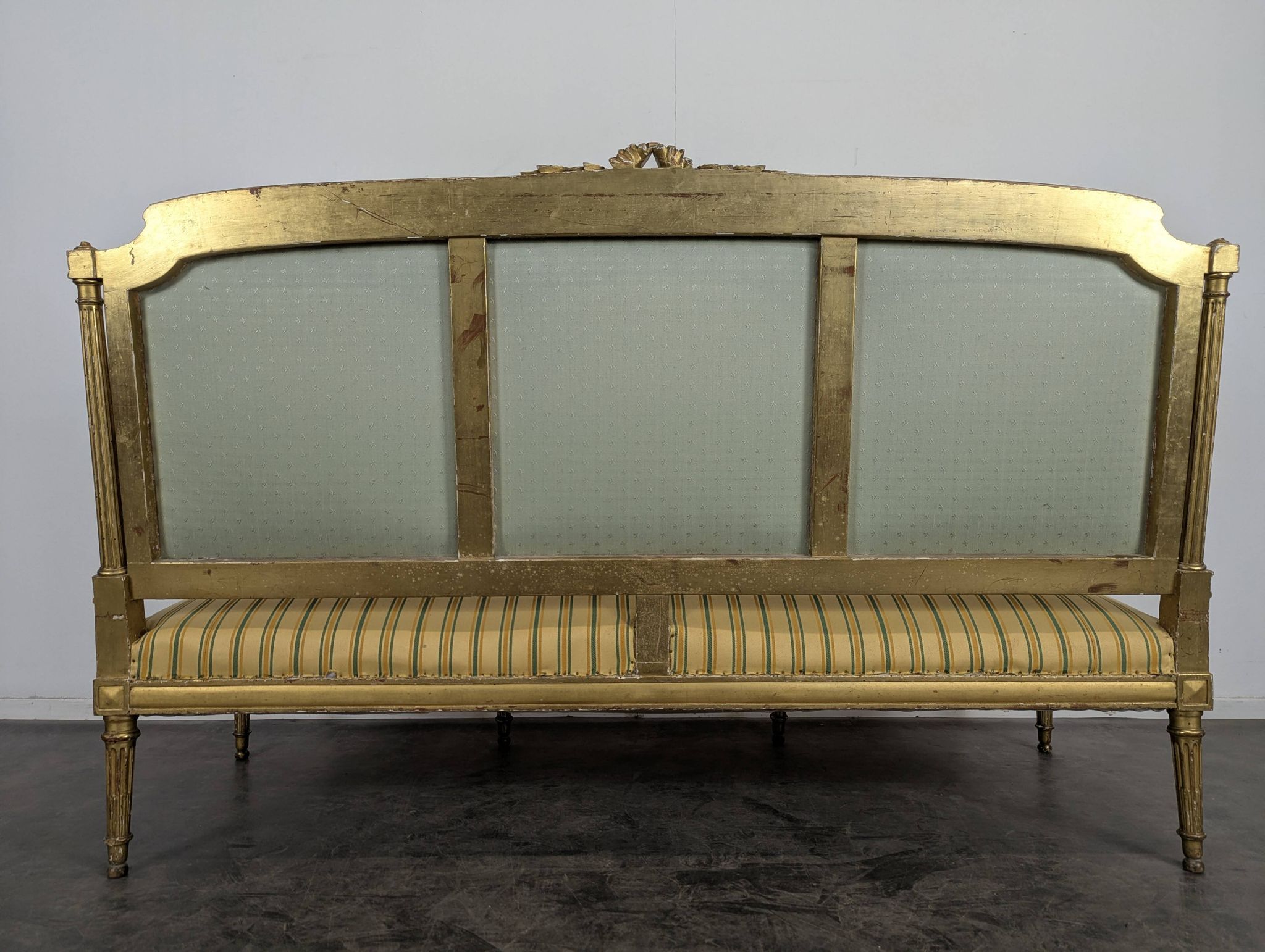 Louis XVI style canapé from the Napoleonic III era in gilded wood.