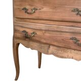 Solid raw walnut sauteuse chest of drawers