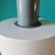Large industrial pendant light in anthracite and white lacquered metal. Denmark, 1960