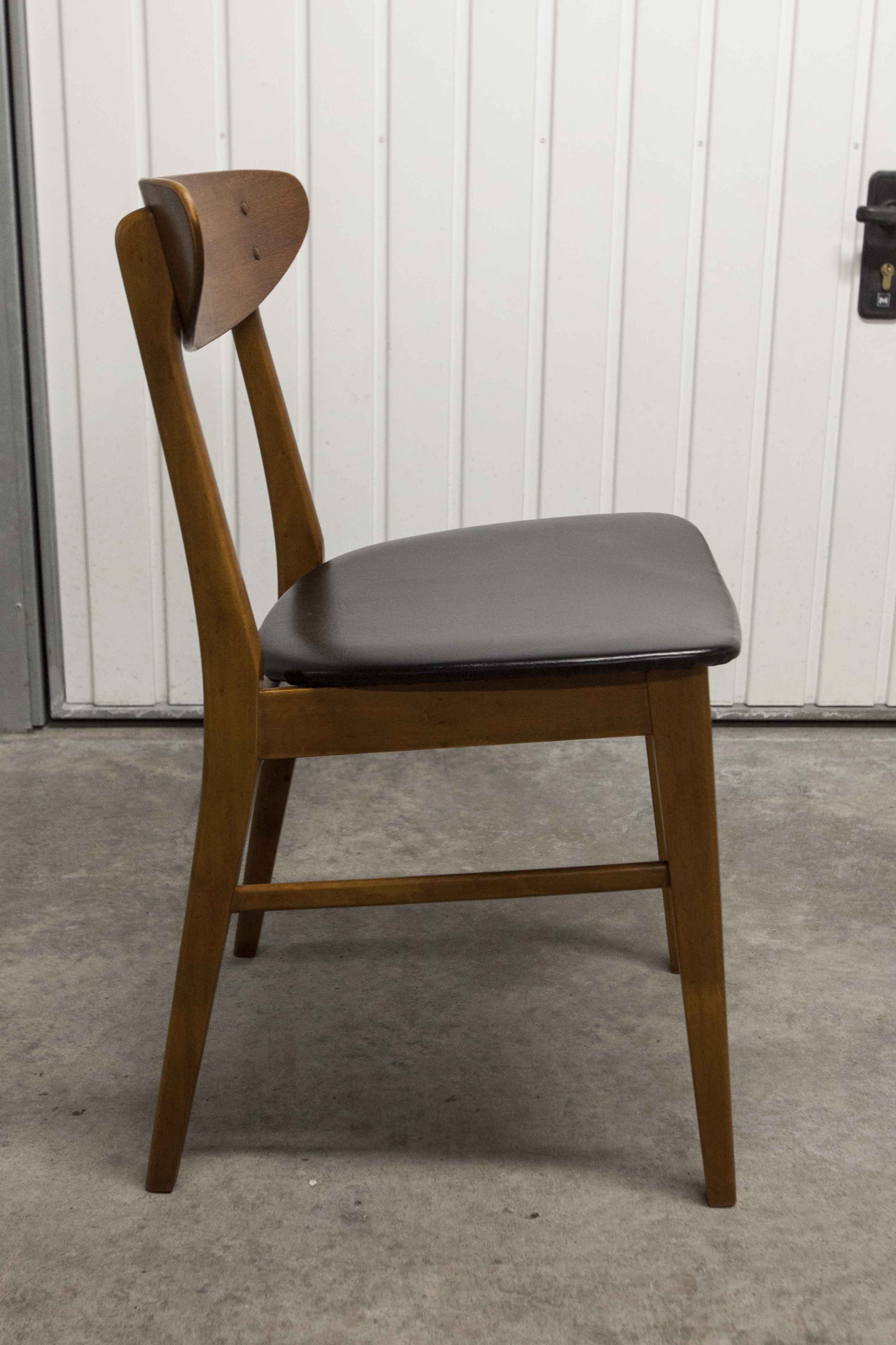 Lot de 6 chaises Farstrup 210 teck en hêtre 1965