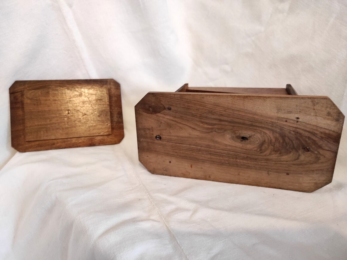 French Art Deco jewellery box handmade in wood and glass