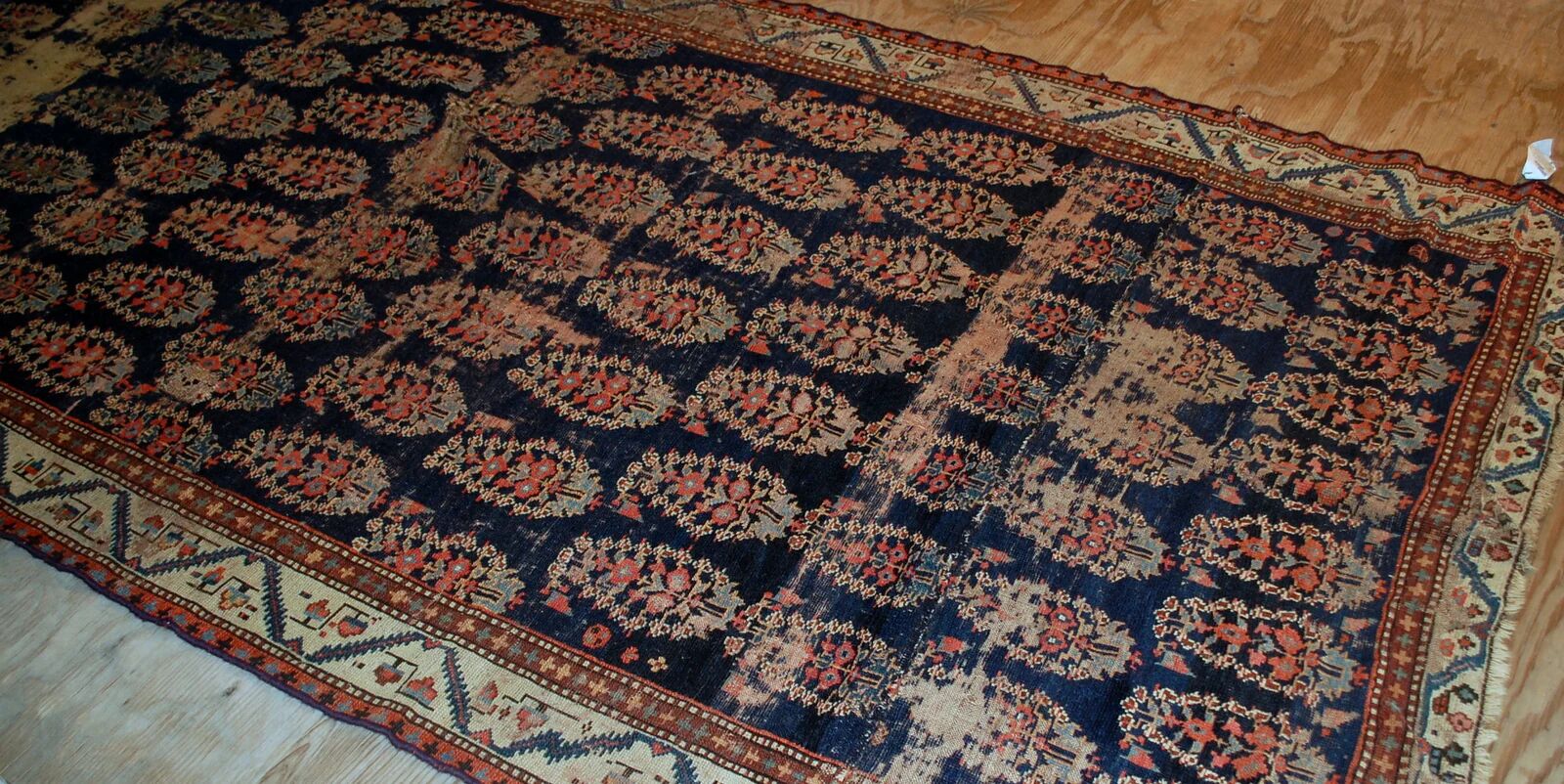 Tapis couloir antique fait main collectible du Nord-Ouest persan 5,2' x 10,7' (158 cm x 326 cm) années 1830 - 1B549