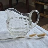 Faceted antique glass pitcher