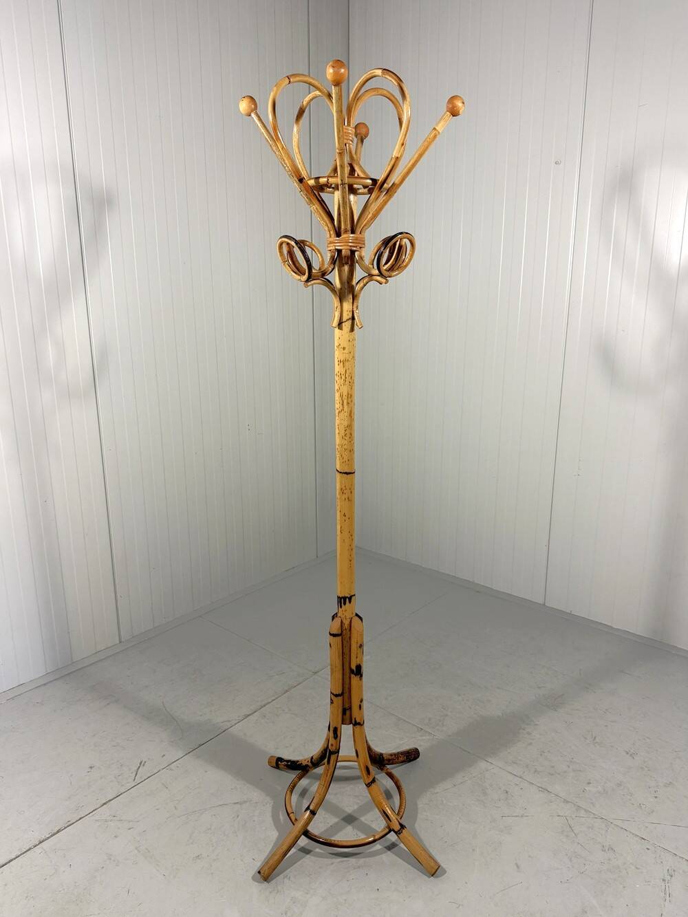 Rattan standing coat rack 1960’s