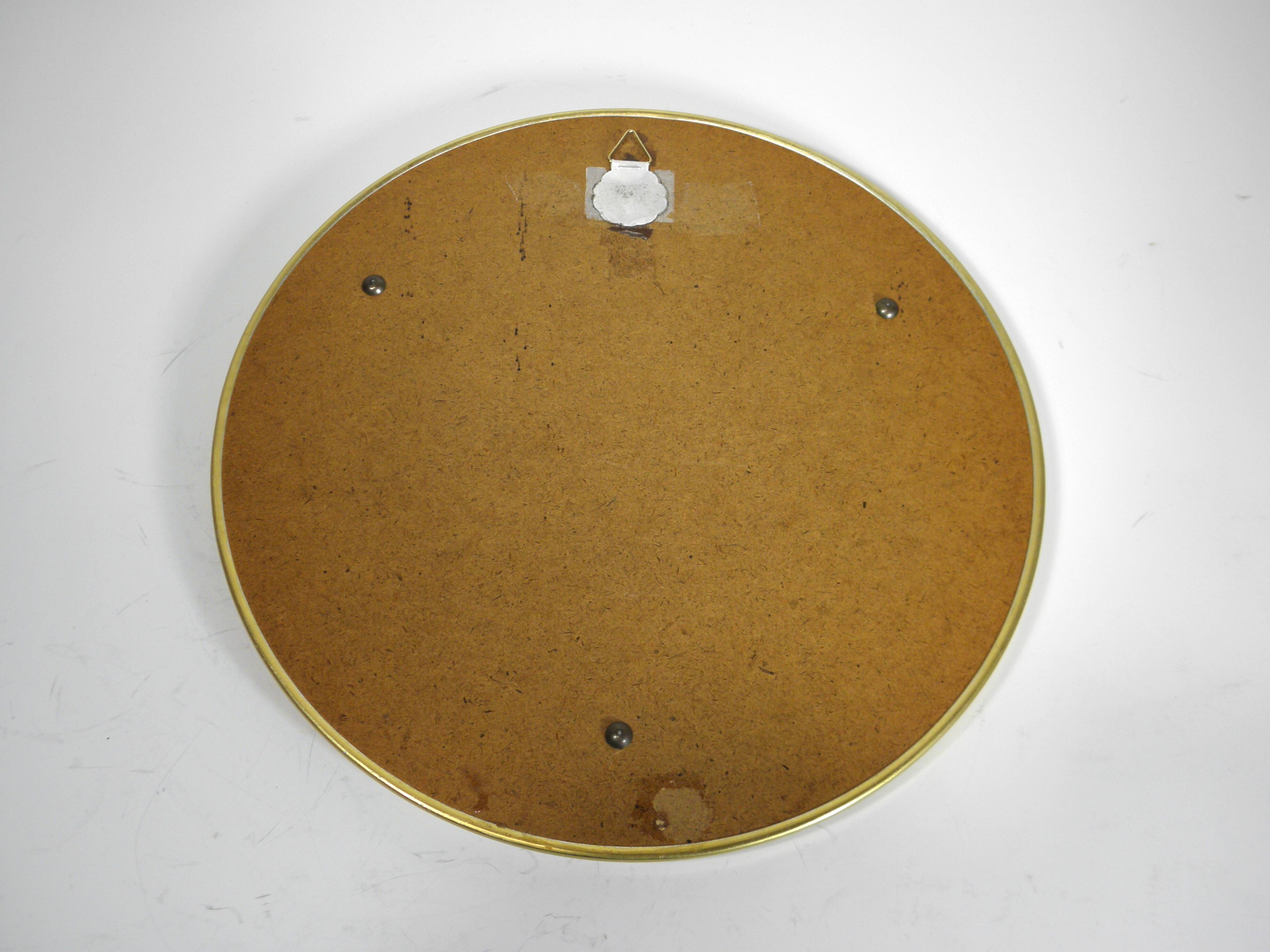 Round gold metal mirror 31 cm