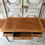 Directoire style flat desk circa 1960 in light cherry wood.
