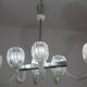 Amazing 6 Light BarovierArt Deco Chandelier, "Bullicante" Glass Murano, 194