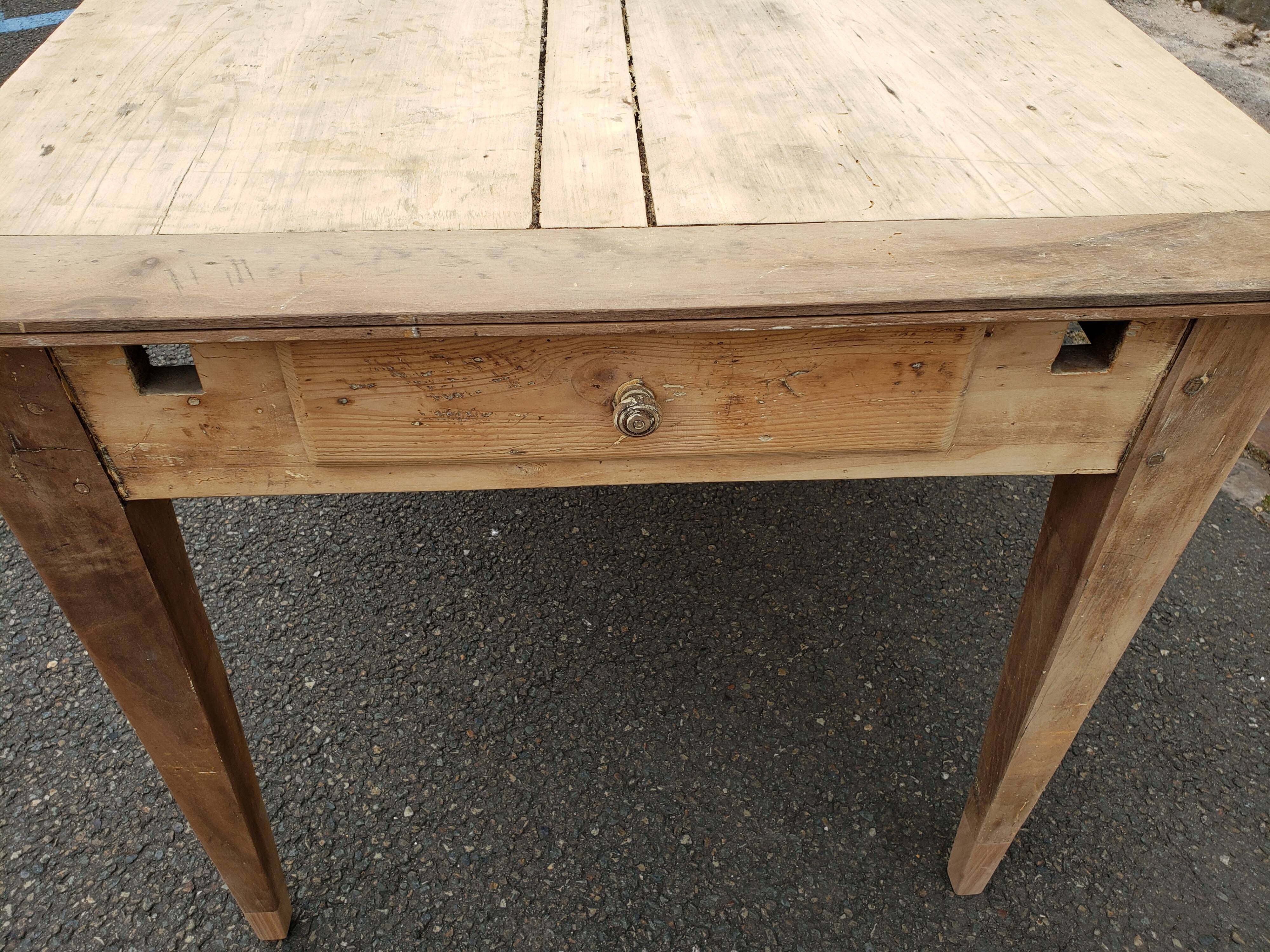 Farm table 2 poplar and chestnut drawers