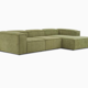 Canapé d'angle modulable velours côtelé vert Lennon