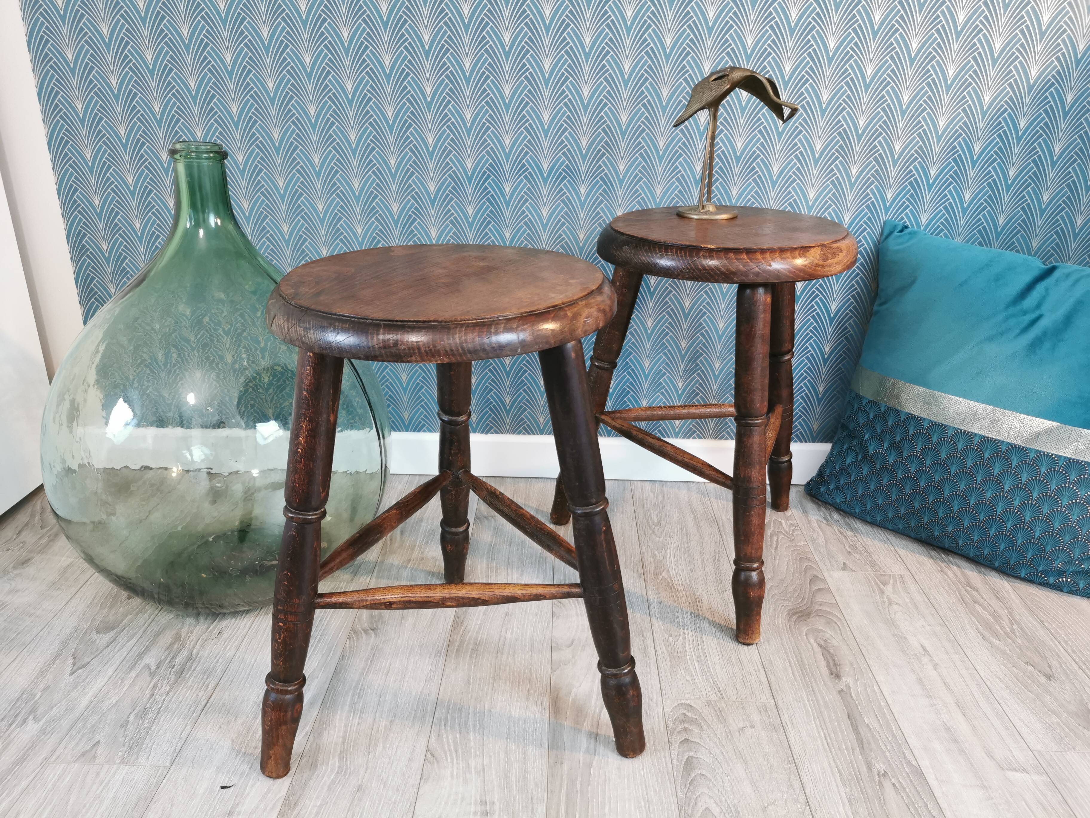 Pair of tripod stools