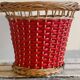 Woven rattan planter & scoubidou