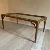 Glass and bamboo coffee table