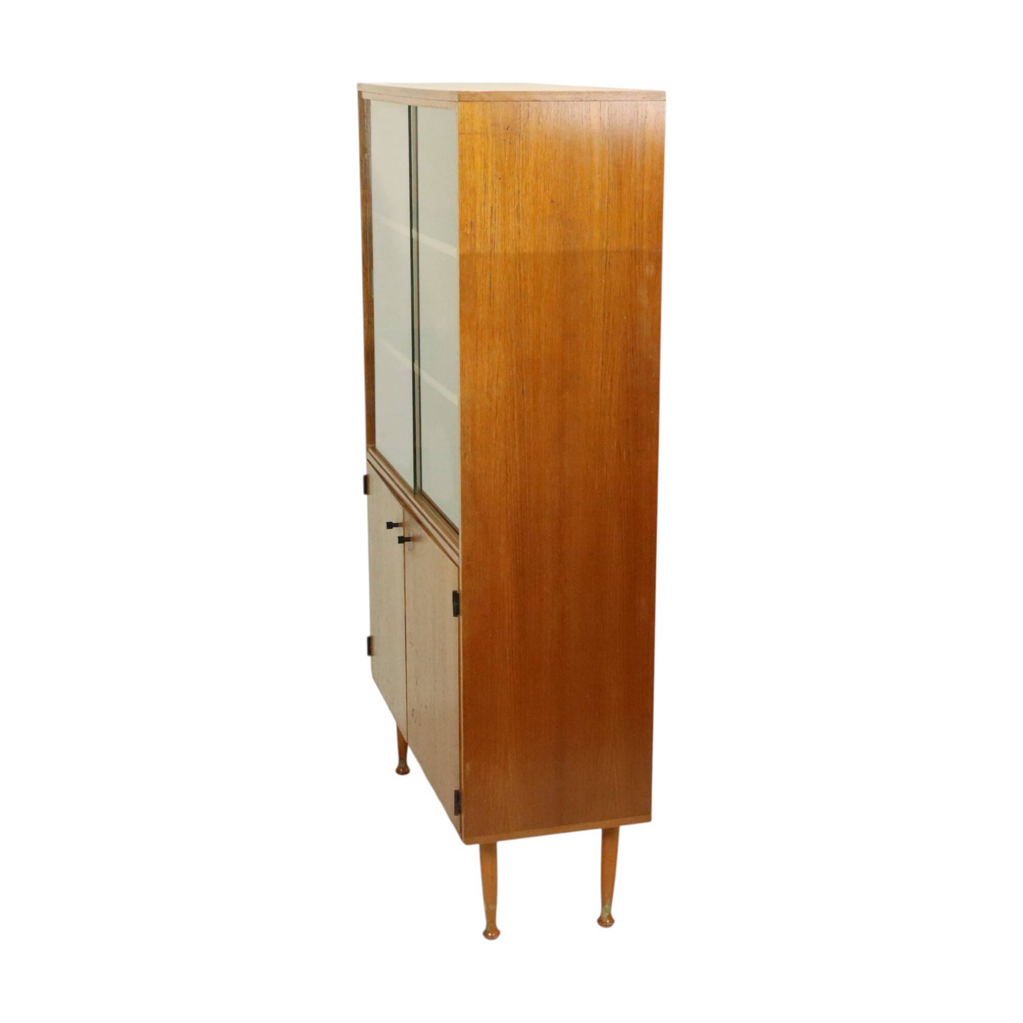 Vintage teak veneer sideboard, display cabinet, Scandinavian design