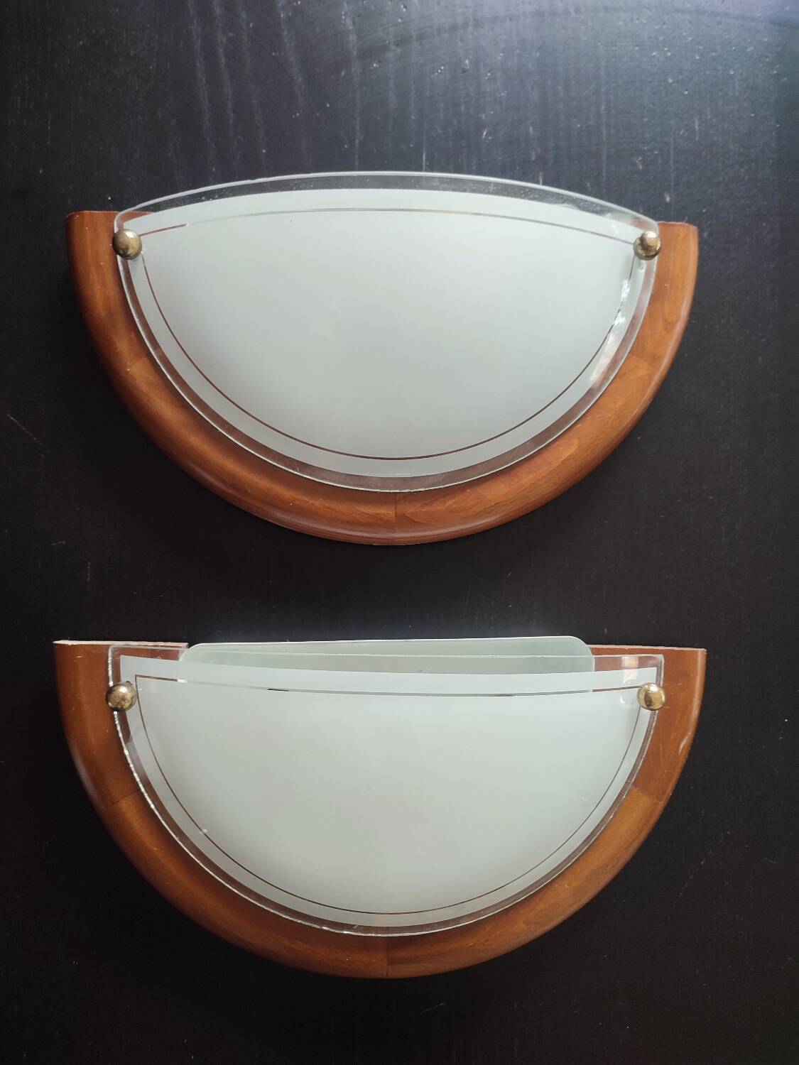 Wood glass wall lights