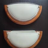 Wood glass wall lights