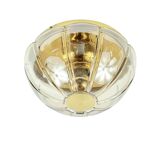 Mid-Century Glass & Brass Ceiling Light from Limburg, Germany, 1960s