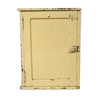 Ancien meuble de métier patiné jaune pâle
