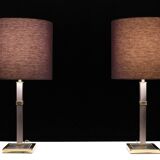Belgo Chrome table lamps 1970s Belgium