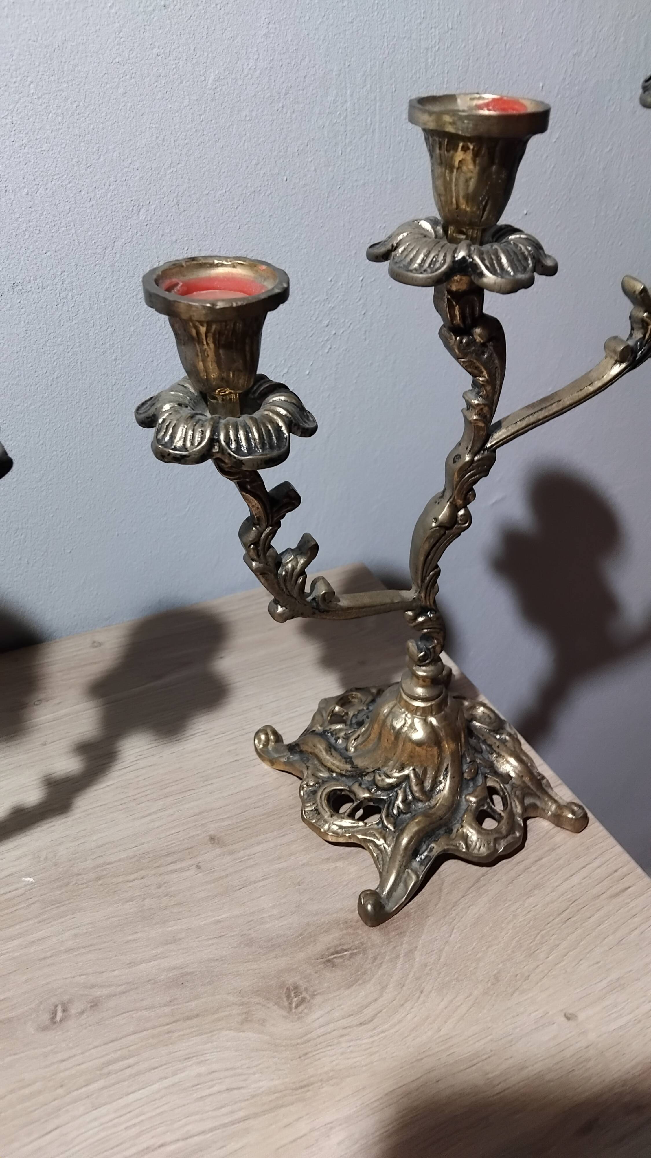 Pair of bronze candlesticks
