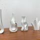 White sculptural vases by Peter Müller for Sgrafo Modern, 1960s, set of 6.