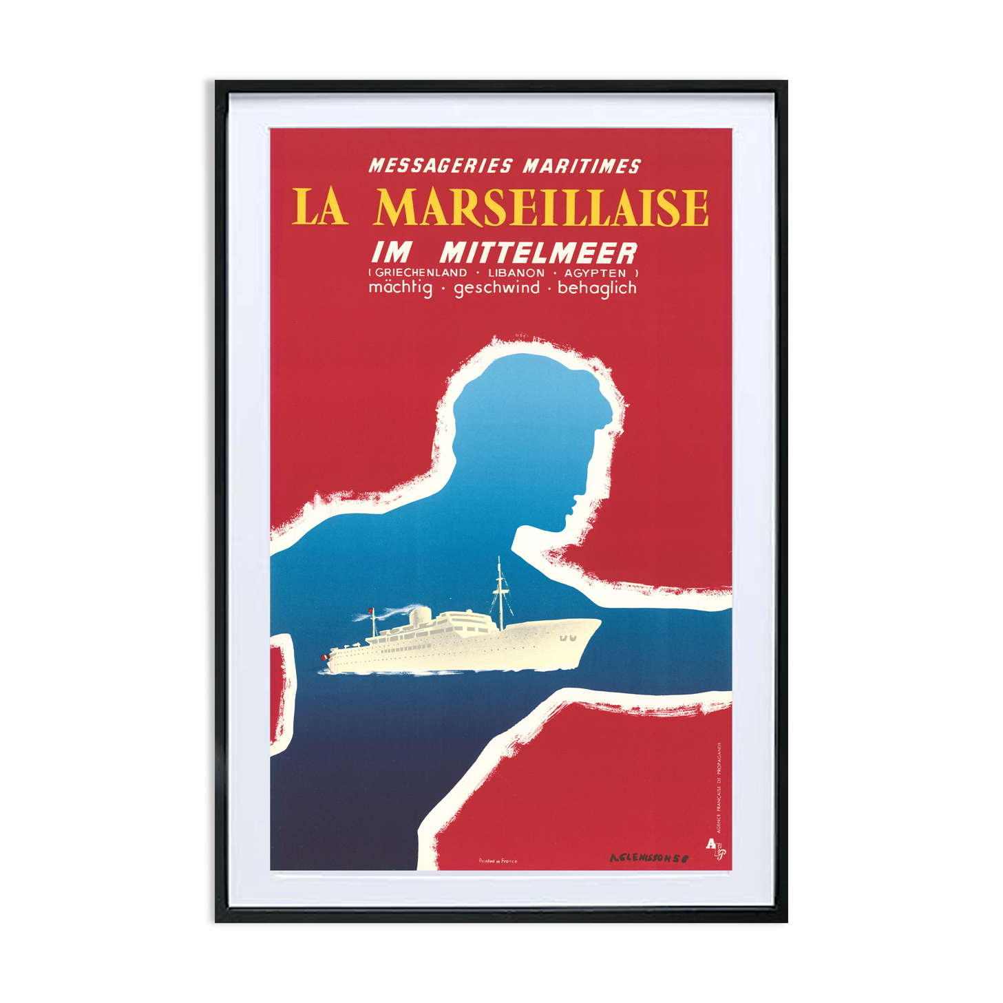 Poster Marseillaise Messageries Maritimes