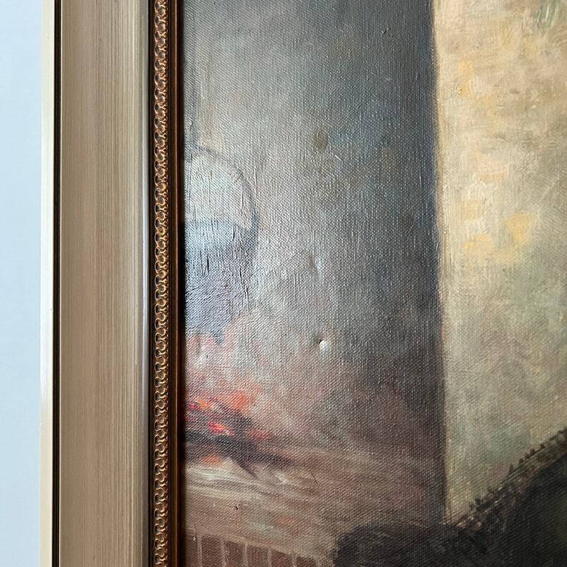 Peinture à l'huile hollandaise vintage « Vieil homme »