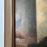 Peinture à l'huile hollandaise vintage « Vieil homme »