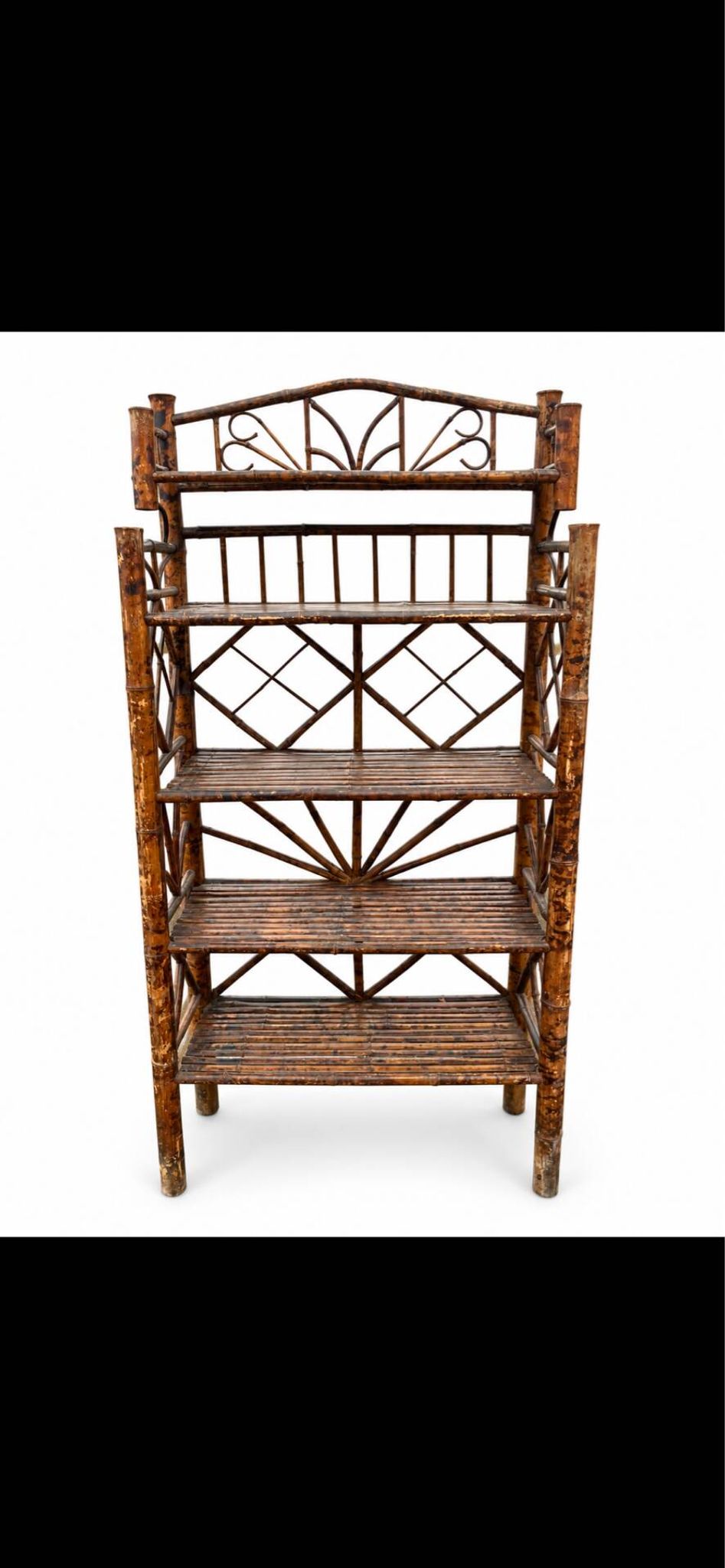 Étagère ancienne en bambou à 4 niveaux – Style japonisant