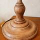 Pair of wooden lamps, pleated lampshade