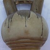 POLYCHROME GLAZED CERAMIC PITCHER - PROBABLY DENBAC TO CHECK