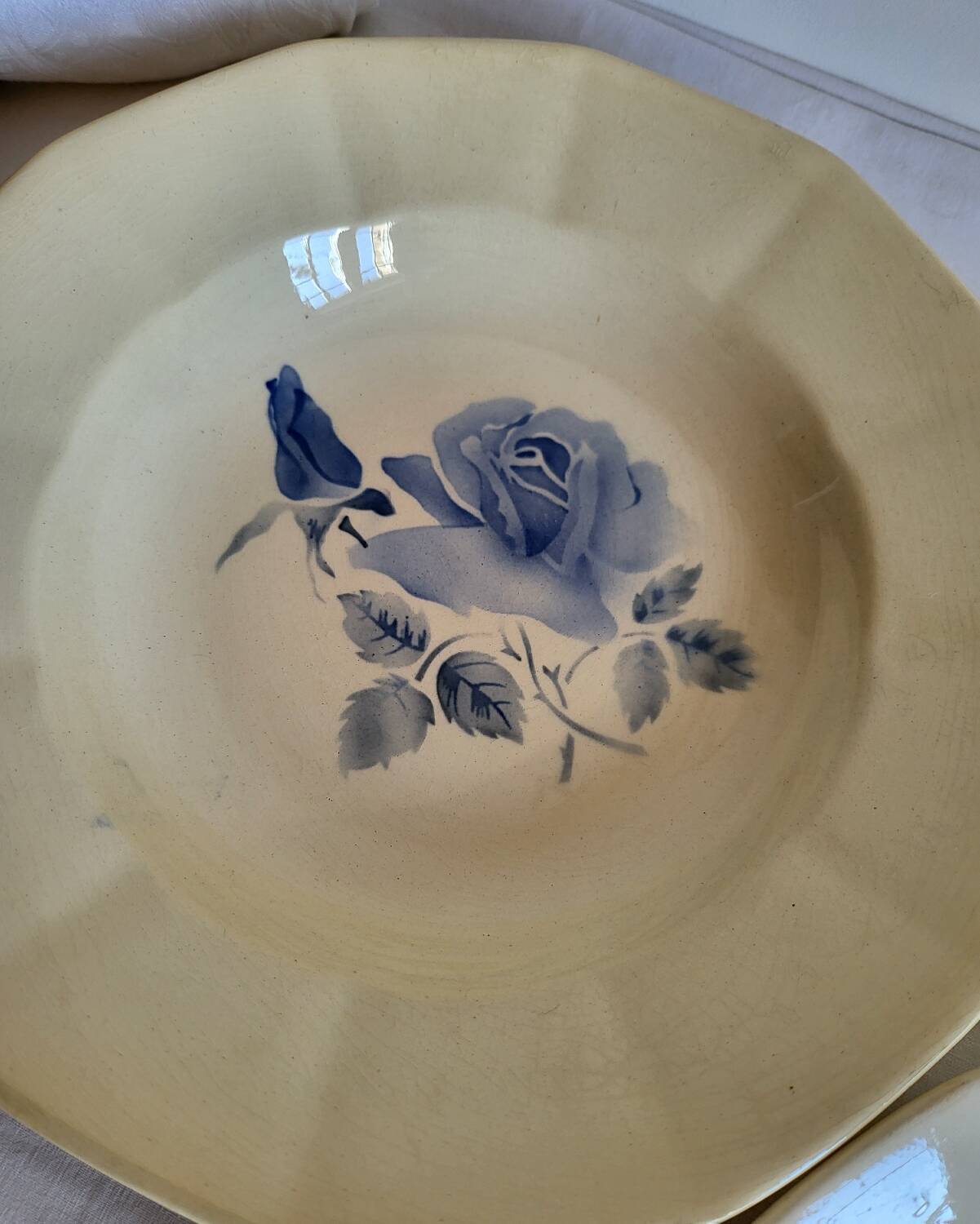 7 vintage deep plates in earthenware from Digoin Sarreguemines