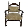 Fauteuil rembourré en noyer petit trône