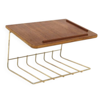 Étagère murale scandinave en teck, Suède 1960