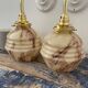Pair of Art Deco wall lamps in marbled opaline